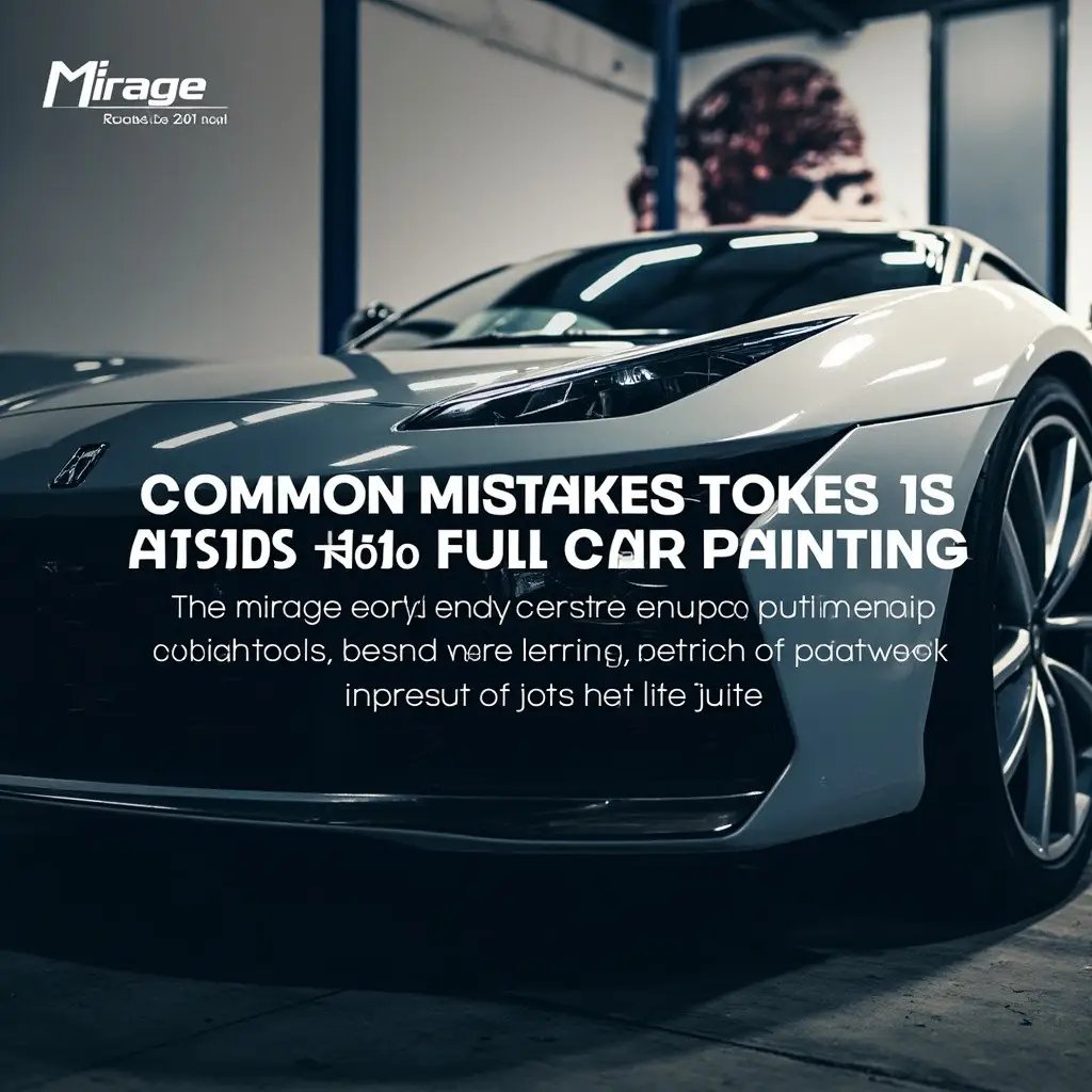Common Mistakes to Avoid With Full Car Painting